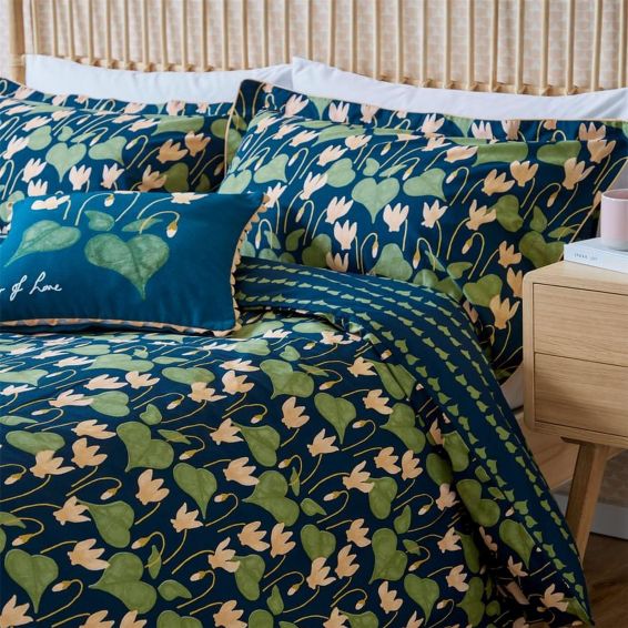 Flower Of Love Floral Bedding by Scion in Midnight Blue