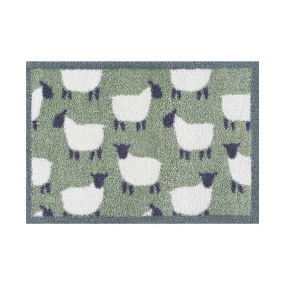 Flock Sheep Doormats in Green by Turtlemat