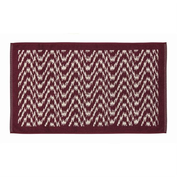 Aris Bath Mat by Bedeck of Belfast in Mulberry Red