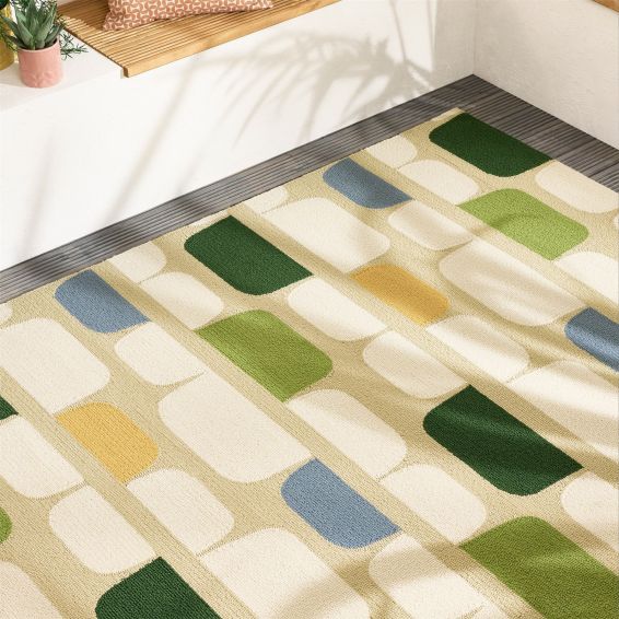 Kivi Indoor Outdoor Rugs 424905 by Scion in Multi Citrus