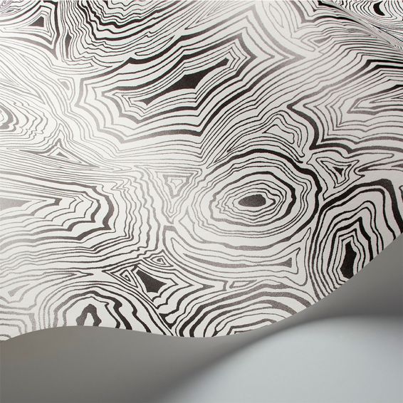 Malachite Wallpaper 17036 by Cole & Son in White Black