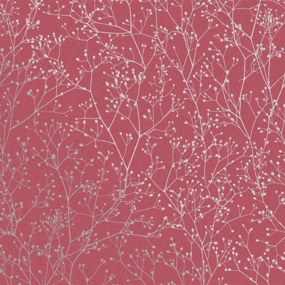 Gypsophila Wallpaper 120398 by Clarissa Hulse in Raspberry Silver