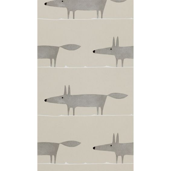 Mr Fox Wallpaper 110844 by Scion in Silver Grey