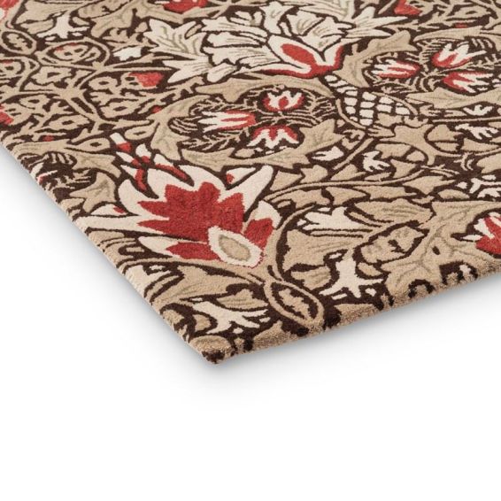 Snakeshead Runner Rugs 127200 in Chocolate Spice by William Morris