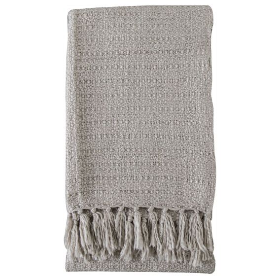 Bryn Knit Textured Throw in Neutral Grey