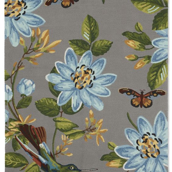 Spring Lotus Indoor Outdoor 438504 Rugs by Wedgwood in Grey