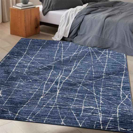 Calvin Klein Balance Rugs CK023 BLN02 in Blue Ivory White