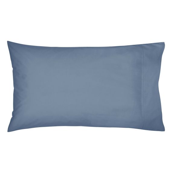 Plain Housewife Pillowcase By Bedeck of Belfast in Denim Blue