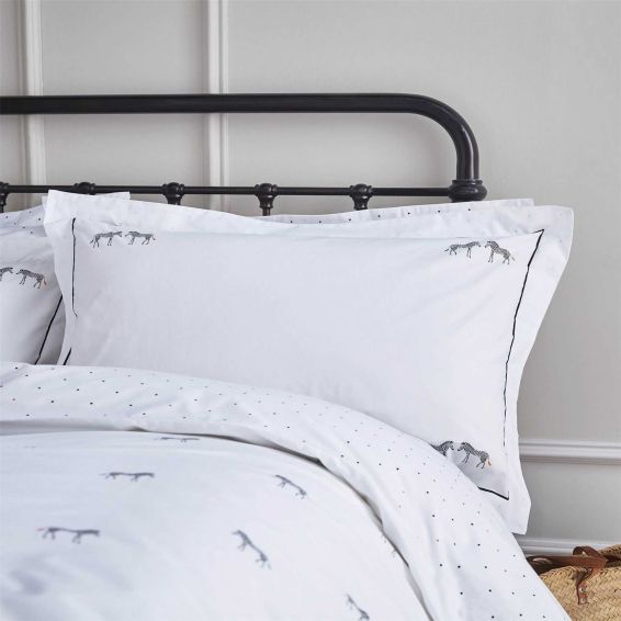 ZSL Zebra Bedding and Pillowcase By Sophie Allport in Monochrome