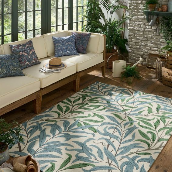 Willow Boughs Indoor Outdoor Rugs 428607 by Morris & Co in Leafy Arbor