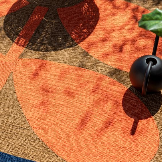 Giant Sixties Stem Indoor Outdoor Rug 463703 by Orla Kiely in Tomato Red