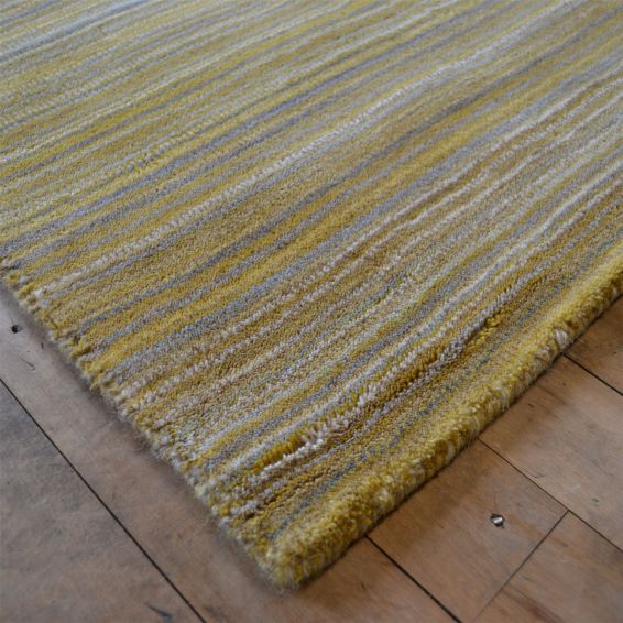 Fine Stripes Wool Hallway Runner in Ochre