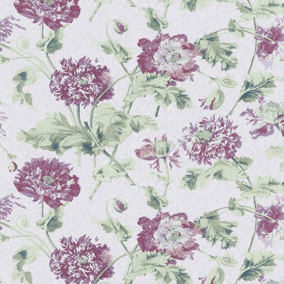 Hepworth Floral Wallpaper 115268 by Laura Ashley in Grape Purple