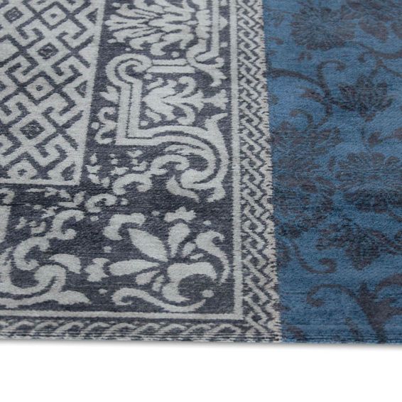 Louis De Poortere Rugs Vintage Multi 8108 Denim Blue