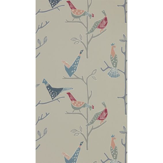 Passaro Bird Wallpaper 111924 by Scion in Rose Steel Grey