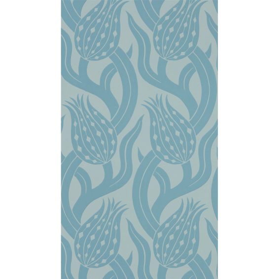 Persian Tulip Wallpaper 312997 by Zoffany in Blue Stone