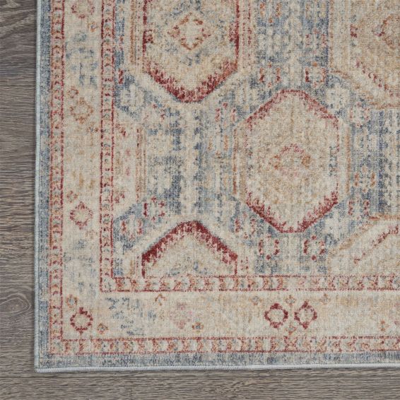 Homestead Hallway Runner Rugs HMS01 in Light Blue Multi by Nourison