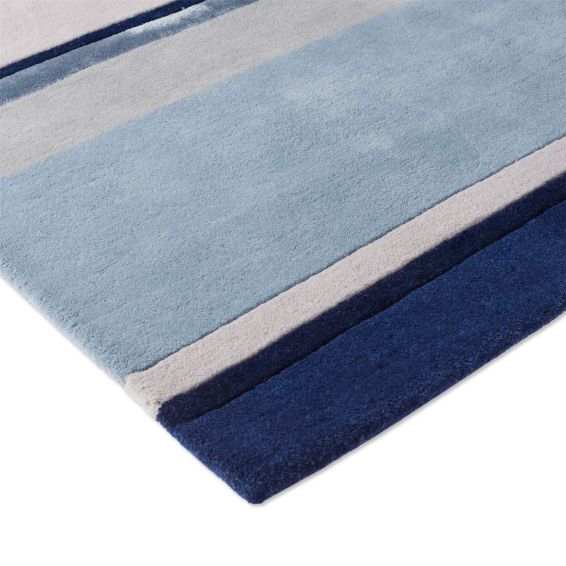 Eaton Striped 081008 Rug by Laura Ashley in Seaspray Blue