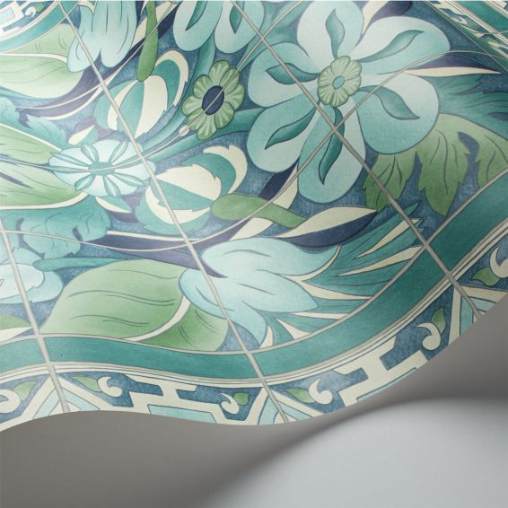 Triana Wallpaper 5014 by Cole & Son in Teal Blue