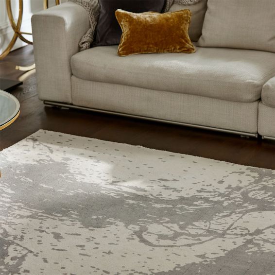 Enigmatic 143304 Rugs by Harlequin in Pewter Awakening