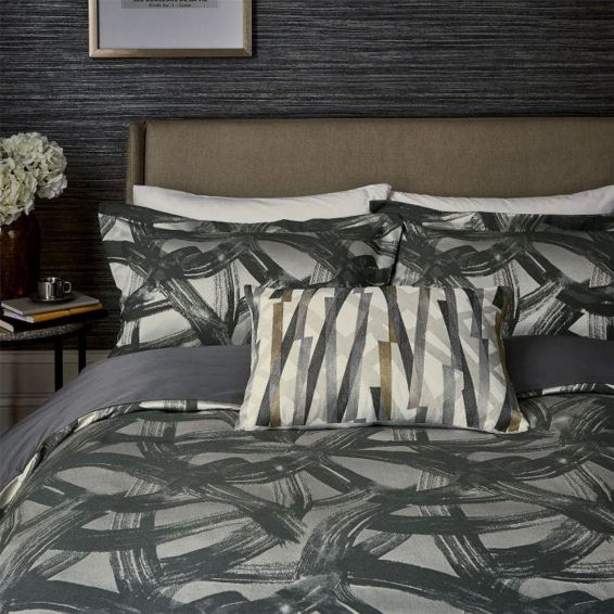 Typhonic Bedding and Pillowcase By Harlequin in Graphite Grey