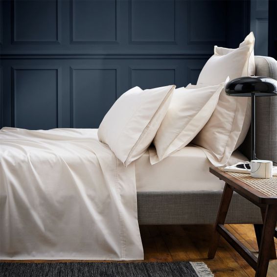 Plain Square Oxford Pillowcase By Bedeck of Belfast in Cashmere Cream