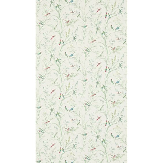 Tuileries Bird Wallpaper 214081 by Sanderson in Willow Multi