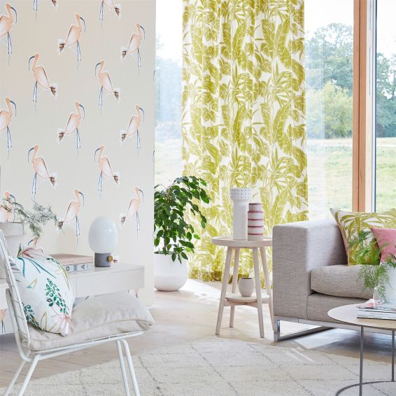 Zanzibar Flamingo Wallpaper 111998 by Scion in Peach Pink