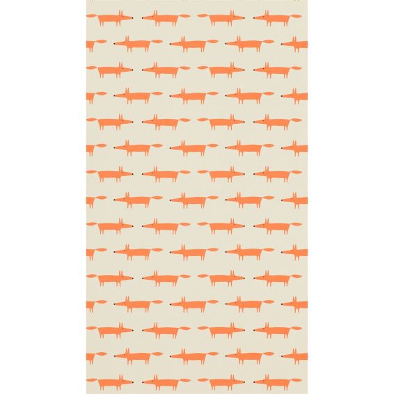 Little Fox Wallpaper 110841 by Scion in Ginger Orange