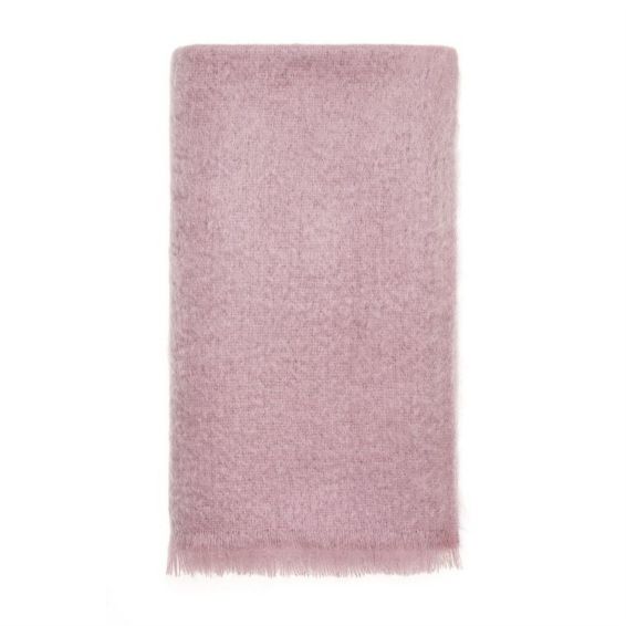 Moseley Mohair Plain Throw by LuxeTapi in Dusky Pink