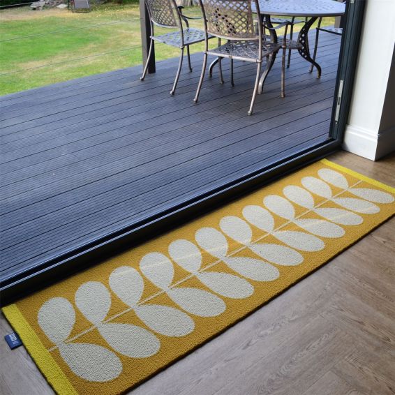 Solid Stem Indoor Outdoor Runner Rug 463606 by Orla Kiely in Sunflower