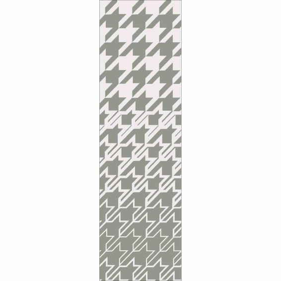 Houndstooth 162804 Wool Runner Rugs by Ted Baker in Grey