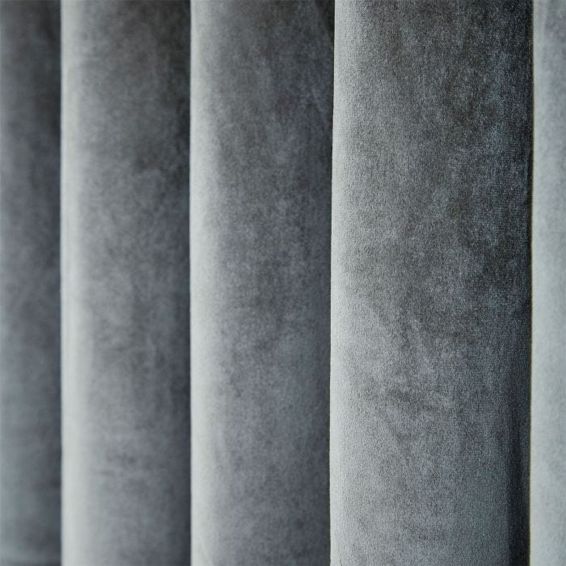 Escala Lined Eyelet Curtains in Steel Grey by Helena Springfield