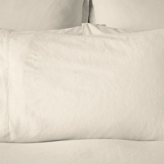 Pure Linen Cotton Plain Dye Bedding by Morris & Co in White