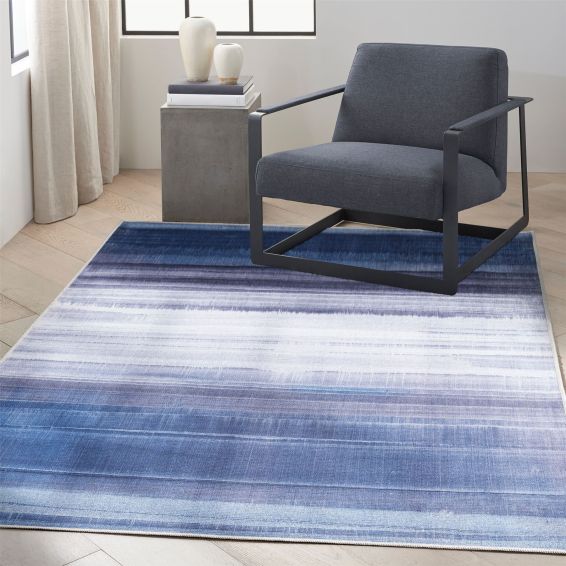 Calvin Klein LDR01 CK031 Launder Washable Rugs in Navy Blue