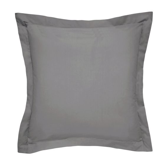 Plain Square Oxford Pillowcase By Bedeck of Belfast in Charcoal Grey