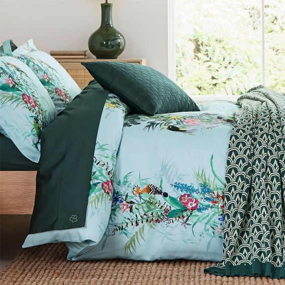 Tropical Elevations Floral Bedding by Ted Baker in Opal Blue