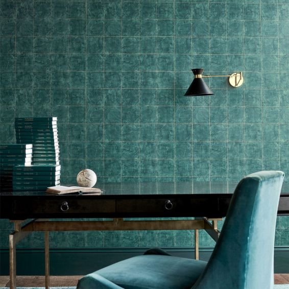 Piastrella Wallpaper 312950 by Zoffany in Huntsman Green