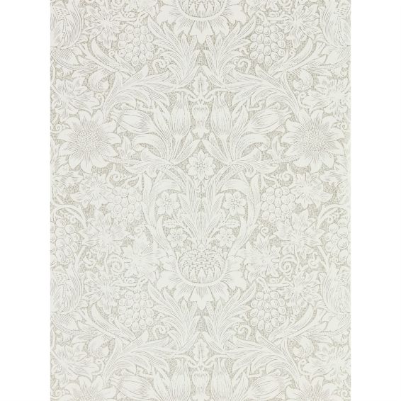 Pure Sunflower Wallpaper 216049 by Morris & Co in Chalk Silver