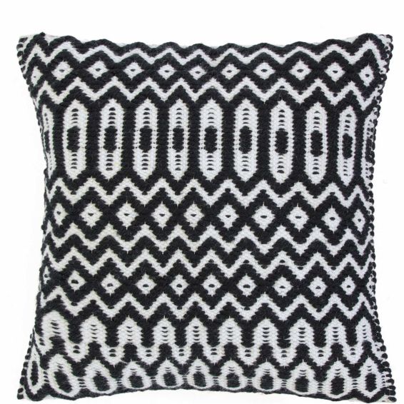 Halsey Geometric Outdoor Cushion in Black