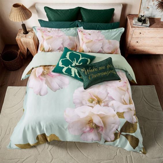 Gardenia Floral Bedding by Ted Baker in Mint Green