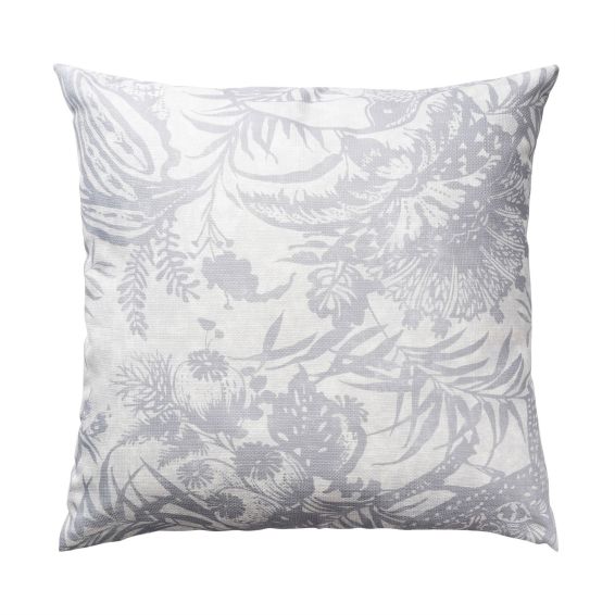 Toco Botanical Indoor Outdoor Cushion By Harlequin in Silver Grey