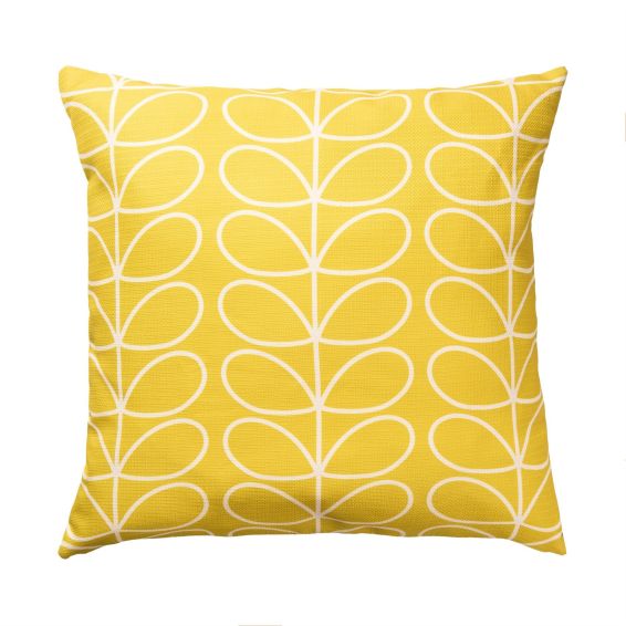 Solid Stem Botanical Indoor Outdoor Cushion By Orla Kiely in Black