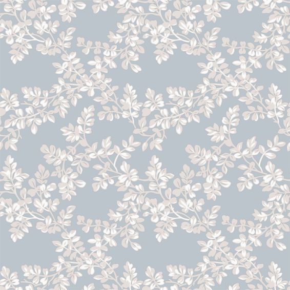 Burnham Botanical Wallpaper 114904 by Laura Ashley in Pale Seaspray Blue