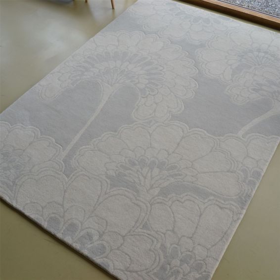 Japanese Floral Rugs 039701 in Oyster by Florence Broadhurst