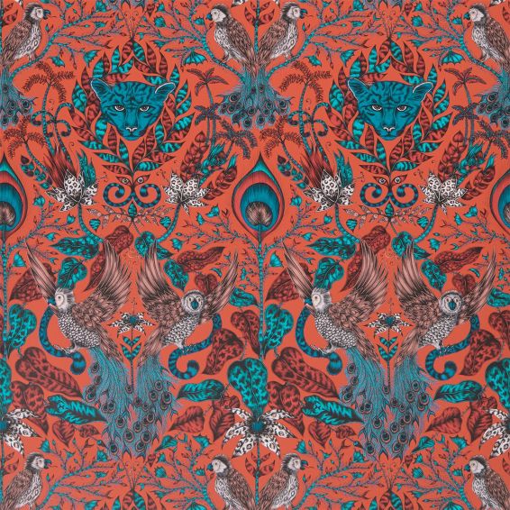 Amazon Wallpaper W0098 05 by Emma J Shipley in Red