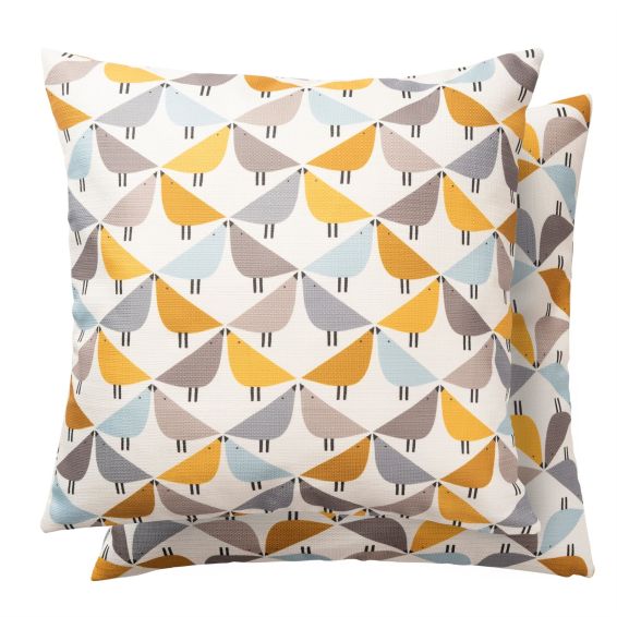 Lintu Bird Indoor Outdoor Cushion By Scion in Dandelion Yellow