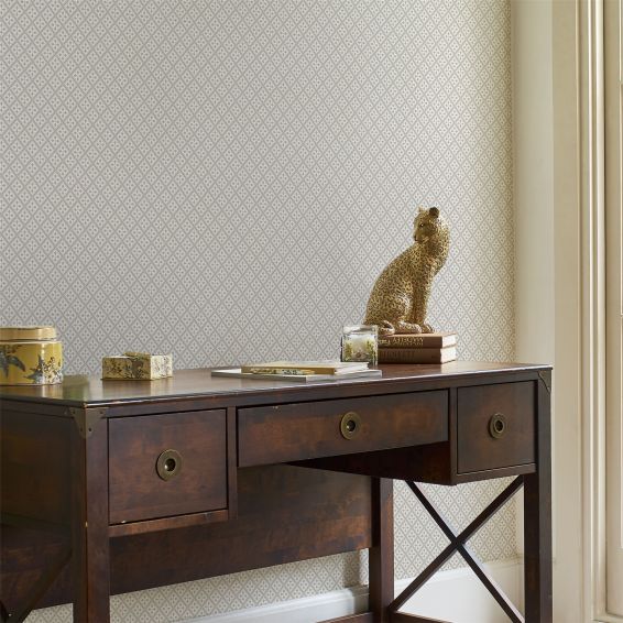 Mr Jones Geometric Wallpaper 113368 by Laura Ashley in Dove Grey