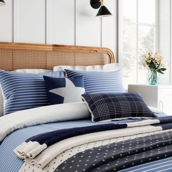 Long Island Breton Stripe Bedding by Helena Springfield in Blue & White