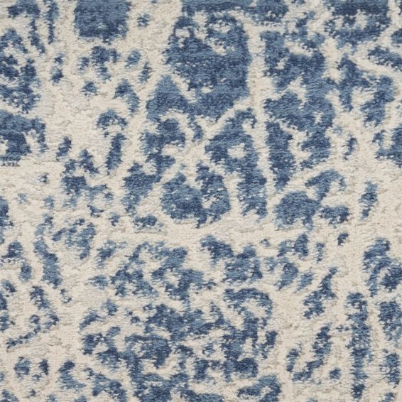 Nourison Exhale Abstract Runner Rugs EXL02 in Navy Ivory